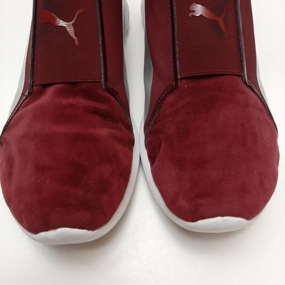PUMA Rebel Mid-Top Slip-On Sneakers Shoes Burgundy Red Sz 9 - Picture 6 of 16